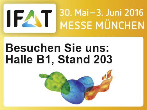 Halle B1, Stand 203 auf der IFAT 2016 in München